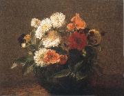 Henri Fantin-Latour Flowers in an Earthenware Vase oil